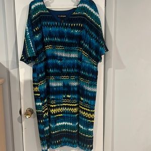 Lane Bryant. 22/24, Machine washable dress. Pleated skirt, elasticized waistline